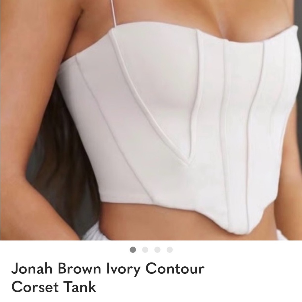 Joah Brown Ivory Contour Corset Tank Top